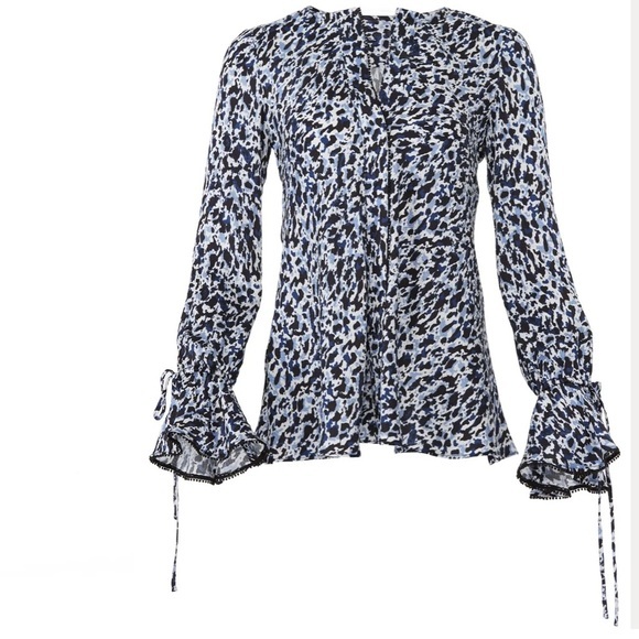 Derek‎ Lam 10 Crosby NWOT Women's Leopard Print Blouse with Long Sleeves Size 2 - Picture 3 of 12